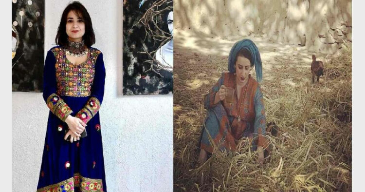 पारंपरिक अफगानी परिधानों में कुछ महिलाओं द्वारा ये तस्वीरें साझा की गईं