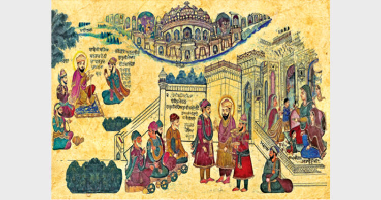 करतारपुर में श्रीगुरु नानक देव के जीवन के विभिन्न पड़ावों का चित्रण