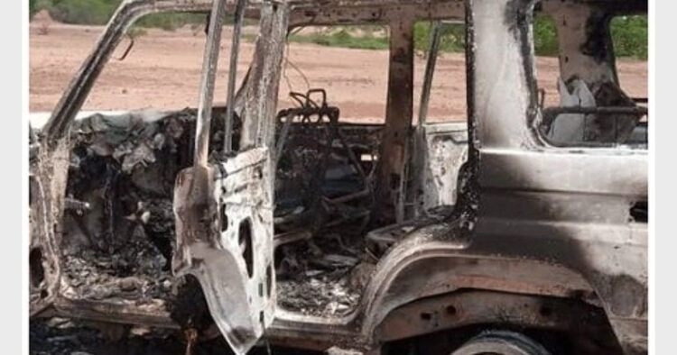 अगस्त 2020 में जिराफ पार्क में हुए हमले में जला वाहन (फाइल चित्र)