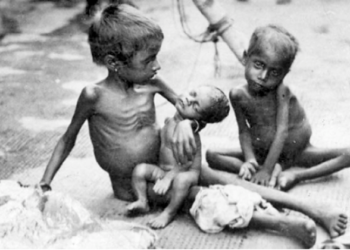 1943 के बंगाल अकाल का एक हृदयविदारक दृश्य
