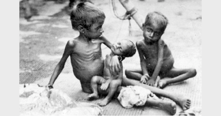 1943 के बंगाल अकाल का एक हृदयविदारक दृश्य