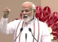 New Delhi, Apr 21 (ANI): Prime Minister Narendra Modi addresses the valedictory session and awards ceremony of 15th Civil Services Day,  at Vigyan Bhawan, in New Delhi on Thursday. (ANI Photo)