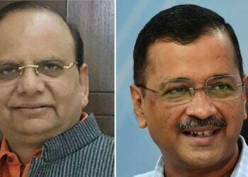 उपराज्यपाल वीके सक्सेना और मुख्यमंत्री अरविंद केजरीवाल