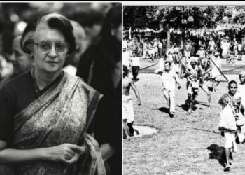 7 नवंबर, 1966 को दिल्ली की सड़कों पर गोभक्त और बाएं इंदिरा गांधी। फाइल चित्र