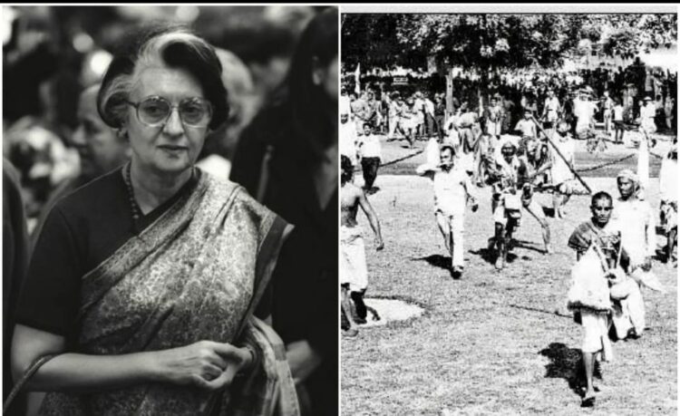 7 नवंबर, 1966 को दिल्ली की सड़कों पर गोभक्त और बाएं इंदिरा गांधी। फाइल चित्र