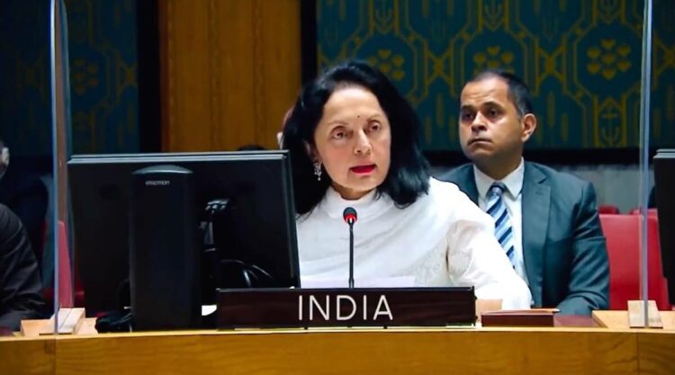 संयुक्त राष्ट्र सुरक्षा परिषद में भारत की स्थायी प्रतिनिधि रुचिरा कंबोज