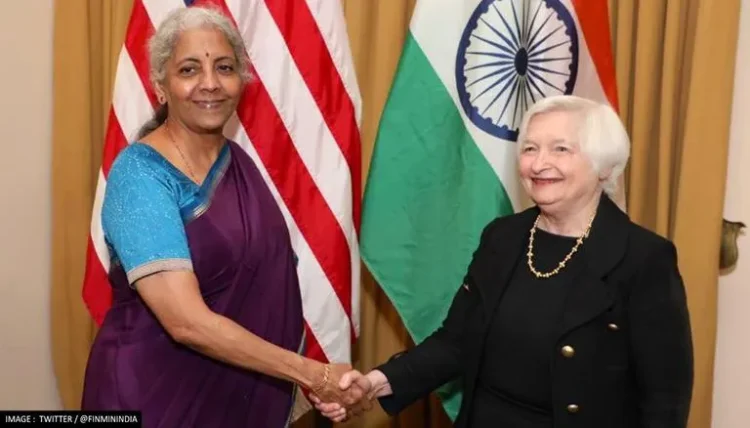 भारत की वित्त मंत्री निर्मला सीतारमण के साथ अमेरिका की वित्त मंत्री जेनेट (फाइल चित्र)