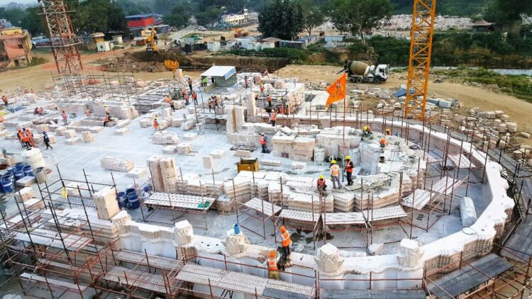 तेजी से चल रहा है श्रीराम मंदिर का निर्माण कार्य (फोटो सौजन्य - श्रीराम जन्मभूमि तीर्थ क्षेत्र न्यास)