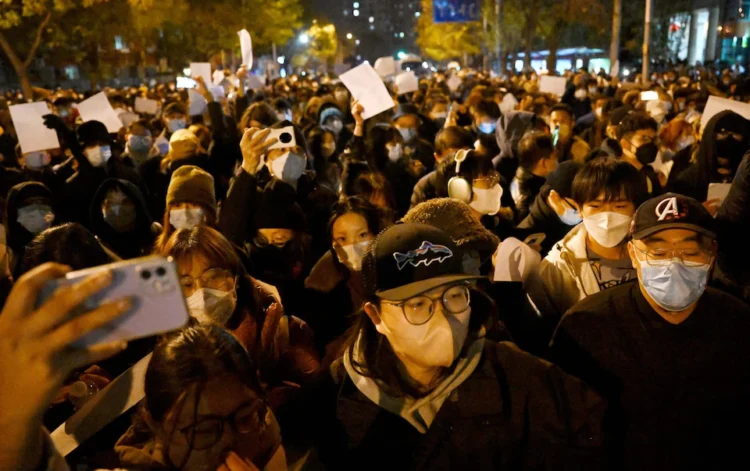 बीजिंग में सरकार विरोधी प्रदर्शन (फाइल चित्र)