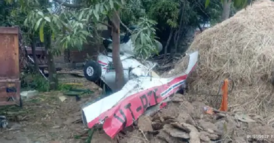 रीवा में दुर्घटनाग्रस्त विमान