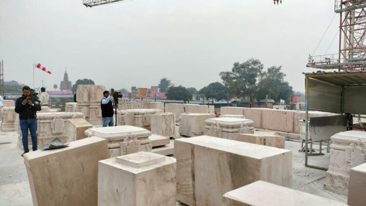 अयोध्या में तेजी से चल रहा है श्रीराम मंदिर का निर्माण कार्य