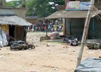 West Bengal, June 13 (ANI): Two-wheelers are damaged after violence erupted in Bhangar and South 24 Parganas districts as the Indian Secular Front (ISF) allegedly accused the Trinamool Congress (TMC) of stopping its candidates from filing nominations for the Panchayat elections, on Tuesday. (ANI Photo)