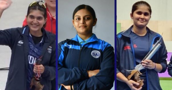 ईशा सिंह, पलक और दिव्या थडिगोल सुब्बाराजू की भारतीय तिकड़ी ने महिलाओं की 10 मीटर एयर पिस्टल टीम स्पर्धा में रजत पदक जीता