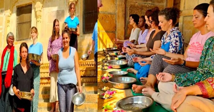 French woman performed Shraddha in Jaisalmer rajasthan