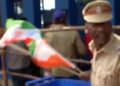 tamil nadu policeman threw the tricolor into garbage