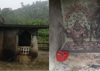 200 years old hindu temple vandalised in assam