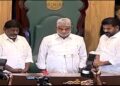 Telangana BJP MLA takes oath in front of gaddam prasad