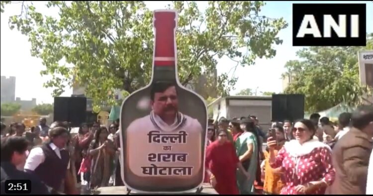 BJP Launched Sharab se sheesh mahal against AAP Delhi liquor scam