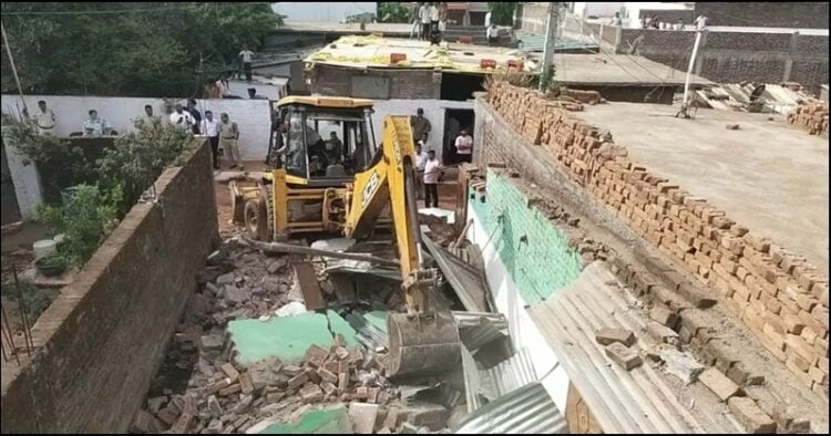 Guna love jihad case buldozers action on accused house