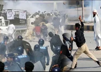 POJK people protesting against Pakistan army