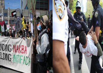 US madrid anti Israel protest