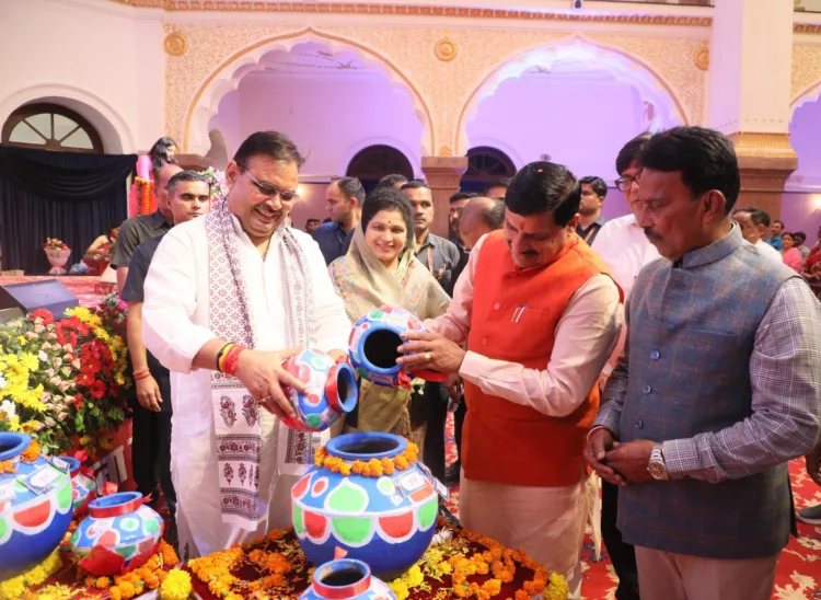 मध्य प्रदेश के मुख्यमंत्री मोहन यादव और राजस्थान के मुख्यमंत्री भजनलाल शर्मा
