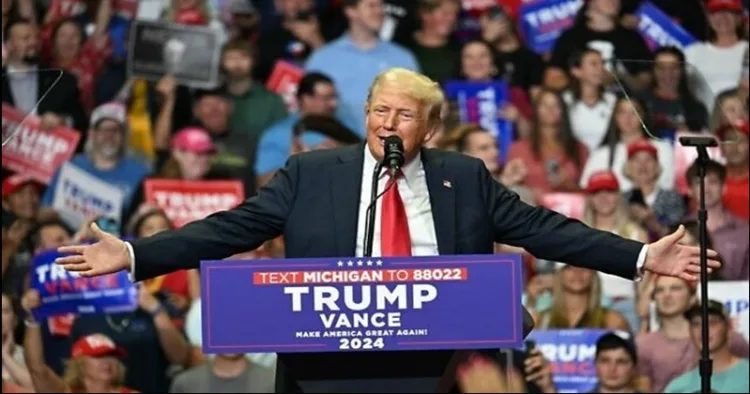 Donald Trump Speaks about democracy in michigan