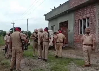 संदिग्ध को की तलाश में सर्च अभियान चलाते हुए पुलिस और सुरक्षा बल - फोटो : संवाद