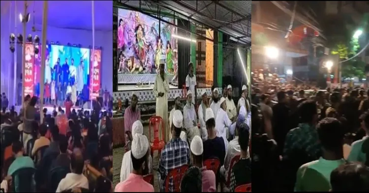 Bangladesh Islamic radicals Sings Islamic ghazals Quran in durga puja mandap