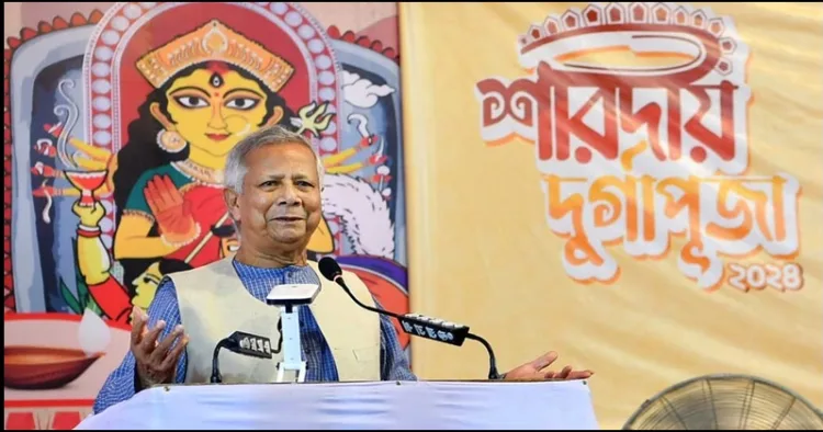 Bangladesh Muhhammad Yunus offers leave to army during Durga pooja