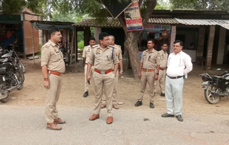 सुल्तानपुर के थाना कोटवाली नगर के महुआरिया मुहल्ले में धर्म परिवतर्न की सूचना के बाद मौके पर मौजूद पुलिस।