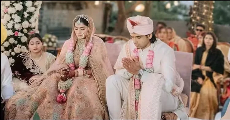 Neeraj Chopra tird knot with Himani Mor