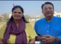 Prayagraj Mahakumbh Austrelian couple takes holy dip in Triveni