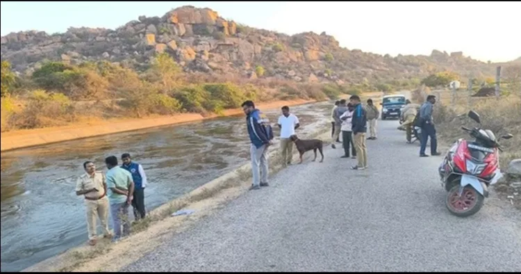 Karnataka police investigating besides Hampi Lake