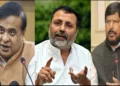 Himanta Biswa sarma Ramdas Athawale Supporting Nishikant Dubey