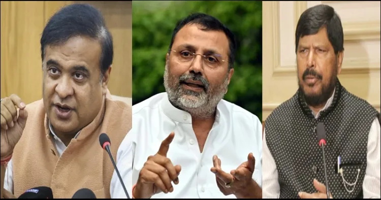 Himanta Biswa sarma Ramdas Athawale Supporting Nishikant Dubey