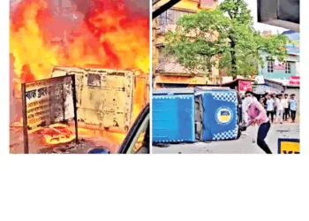 बंगाल में उपद्रव और आगजनी करते मजहबी उन्मादी