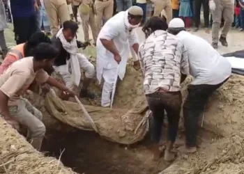 कब्र से निकाली गई लाश