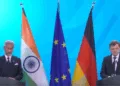 विदेश मंत्री एस. जयशंकर के साथ एक संयुक्त प्रेस कॉन्फ्रेंस करते जर्मनी के विदेश मंत्री जोहान वाडेफुल