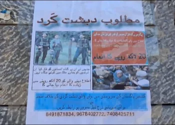 Posters in Pulvama for Pahalgam terrorist