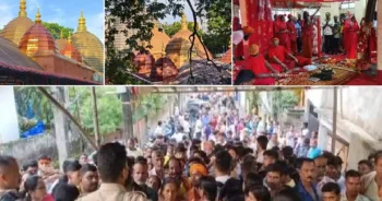 कामाख्या धाम में दर्शन के लिए पहुंचे श्रद्धालु