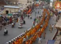 अयोध्या में निकलती कलश यात्रा