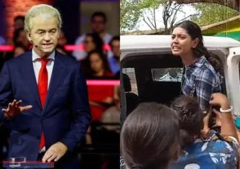गीर्ट विल्डर्स भारतीय छात्रा शर्मिष्ठा पनौली (दाएं) की गिरफ्तारी के विरोध में सामने आए हैं