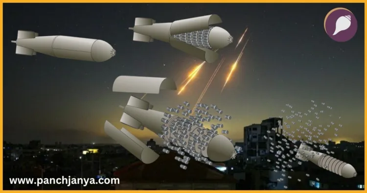 ईरान इजराइल क्लस्टर बम हमला, Cluster Bomb Illustration, युद्ध में क्लस्टर बम