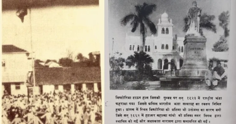 तिरंगा झंडा थामे सत्याग्रही