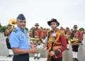 सैनिक स्कूल में एयर मार्शल सुनील काशीनाथ विधाते, एवीएसएम, वाईएसएम, वीएम का किया गया अभिवादन