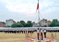 प्रशिक्षण के दौरान संघ के स्वयंसेवक
