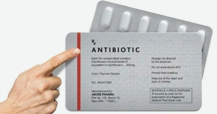 Red line on medicine