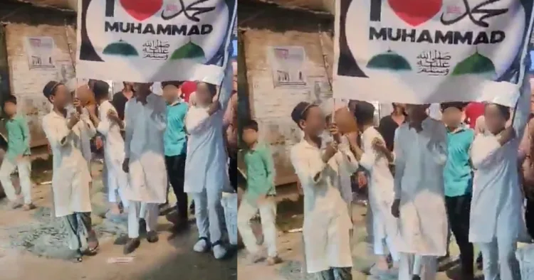 उन्नाव और वाराणसी में ‘आई लव मोहम्मद’ जुलूस का दृश्य, नाबालिग लड़कों के साथ
