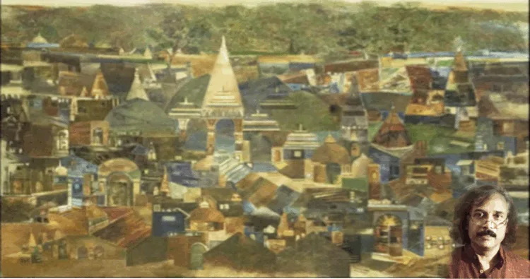 अपनी पेंटिंग के साथ आनंद नारायण